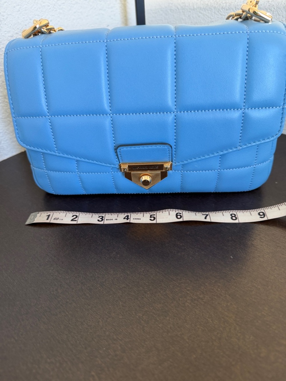 LIKE NEW Michael Kors BLUE Quilted Shoulder Bag. - Picture 2 of 9